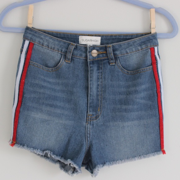 Red + Blue striped shorts - Picture 1 of 4